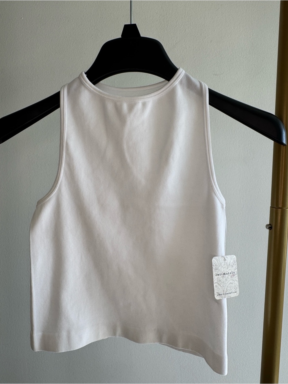 Free People White Ribbed Tank Top